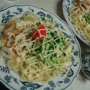 焼きそばの麺で☆冷やし中華♪